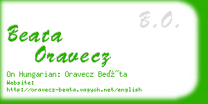 beata oravecz business card